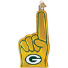Old World Christmas Blown Glass Ornament, Green Bay Packers Foam Finger