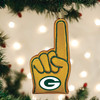 Old World Christmas Blown Glass Ornament, Green Bay Packers Foam Finger
