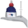 Old World Christmas Glass Blown Ornament For Christmas Tree, New England Patriots Beanie (With OWC Gift Box)