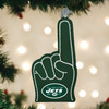 Old World Christmas Glass Blown Ornament For Christmas Tree, New York Jets Foam Finger (With OWC Gift Box)