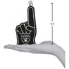 Old World Christmas Glass Blown Ornament For Christmas Tree, Las Vegas Raiders Foam Finger (With OWC Gift Box)