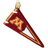 Old World Christmas Hanging Glass Tree Ornament, University of Minnesota Pennant (With OWC Gift Box)