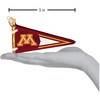 Old World Christmas Hanging Glass Tree Ornament, University of Minnesota Pennant (With OWC Gift Box)