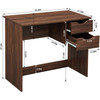 Coavas Brown Computer Desk Writing Study Table with 2 Side Drawers Classic Home Office Laptop Desk Brown Wood Notebook Table (35 x 18 x 29 Inches)