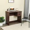 Coavas Brown Computer Desk Writing Study Table with 2 Side Drawers Classic Home Office Laptop Desk Brown Wood Notebook Table (35 x 18 x 29 Inches)