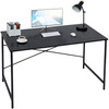 Coavas Computer Desk Large Study Desk Simple Writing Table Workstation for Home, Black Wood Tabletop with Black Frame, 47"
