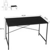 Coavas Computer Desk Large Study Desk Simple Writing Table Workstation for Home, Black Wood Tabletop with Black Frame, 47"