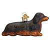 Old World Christmas Glass Blown Ornament, Long Haired Dachshund (With OWC Gift Box)