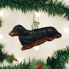 Old World Christmas Glass Blown Ornament, Long Haired Dachshund (With OWC Gift Box)