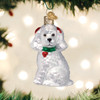 Old World Christmas Hanging Glass Tree Ornament, White Poodle
