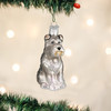 Old World Christmas Hanging Glass Tree Ornament, Grey Schnauzer