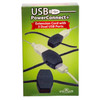 Kurt S. Adler (#USB0001) 6 Power Outlets USB Extension Cord, Black, 6'