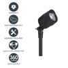 Paradise Low-Voltage 7W Warm White LED Junior Outdoor Spot Light, Black (Pack of 1)