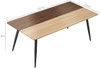 GreenForest Modern Two-Tone Color Coffee Table w/ Metal Legs for Living Room Furniture, 47"x 24", Brown