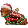 Old World Christmas Blown Glass Ornament for Christmas Tree, Dashing Dachshund Puppy