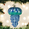 Old World Christmas Glass Blown Ornament for Christmas Tree, Blue Jellyfish (With OWC Gift Box)