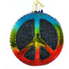 Old World Christmas Glass Blown Ornament for Christmas Tree, Peace Sign