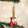 Old World Christmas Glass Blown Tree Ornament, Red Electric Guitar (With OWC Gift Box)
