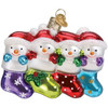 Old World Christmas Snow Family of 4 Glass Blown Ornament, Christmas Tree