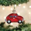 Old World Christmas Blown Glass Ornament for Christmas Tree, Red Buggy