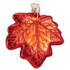 Old World Christmas Glass Blown Ornament for Christmas Tree, Red Maple Leaf