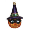 Old World Christmas Glass Blown Ornament, Masked Witch Jack O'Lantern (With OWC Gift Box)