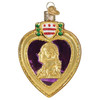 Old World Christmas Blown Glass Ornament for Christmas Tree, Purple Heart