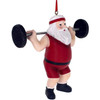 Kurt Adler Resin Christmas Tree Ornament, Santa Weightlifter