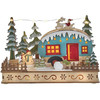 Kurt Adler Indoor Battery-Operated LED Lighted Tabletop Decoration, Wooden Camper, 7.5"