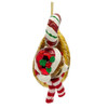 Kurt Adler Noble Gems Glass Ornament for Christmas Tree, Sloth with Candy Cane