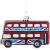 Kurt Adler Noble Gems Glass Ornament for Christmas Tree, British Bus