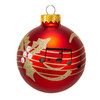 Kurt Adler Glass Ball Ornaments with Music Notes, Red, 6-Piece Set
