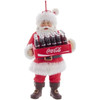 Kurt Adler Resin Ornament for Christmas Tree, Santa with Case of Coca-Cola Bottles, 5.75"