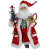 Kurt S. Adler Kringle Klaus Christmas Candy Cane and Tree Santa Figurine, 17"