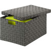Honey Can Do Woven Large File Box for Office Organization, Black and White