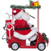 Kurt Adler Fabriche Tabletop Christmas Figurine, Santa Driving Golf Cart, 11.25"
