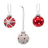 Kurt Adler Red and White Glass Ball, 9-Piece Box Ornament Set, 40MM