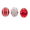 Kurt Adler Red and White Glass Ball, 9-Piece Box Ornament Set, 40MM