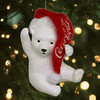 Kurt Adler Plastic Ornament for Christmas Tree, Coca-Cola Polar Bear Cub with Hat