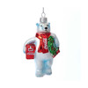 Kurt Adler Coca-Cola Polar Bear With Wreath and Cooler Glass Ornament