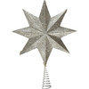 Kurt Adler 8-Point Ruby and Platinum Star Christmas Treetoper, Red/Silver, 16.5"