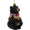 Kurt Adler Noble Gems Glass Ornament for Christmas Tree, Black Bear with Gift