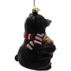 Kurt Adler Noble Gems Glass Ornament for Christmas Tree, Black Bear with Gift