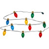 Kurt Adler Indoor/Outdoor String UL 10-Light Set, Giant C7 Bulbs, Multi-Colored, 12'