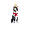 Kurt Adler Noble Gems Glass Ornament for Christmas Tree, Boston Terrier