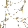 Kurt Adler Plastic Pearl Beads on Gold Wire Garland, 6ft