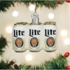 Old World Christmas Glass Blown Ornament for Christmas Tree, Miller Lite Beer Six Pack