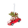 Ganz Glass Ornament for Christmas Tree, Vintage Winter Truck, Red, 4in