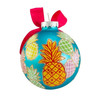 Kurt Adler Glass Ball Ornaments, Pineapple Pattern, Multicolored, 6-Piece Set