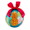 Kurt Adler Glass Ball Ornaments, Pineapple Pattern, Multicolored, 6-Piece Set